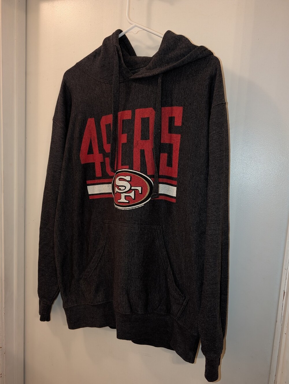 San Francisco 49ers Men's Hoodie Pullover NFL Team Apparel Charcoal Size Large